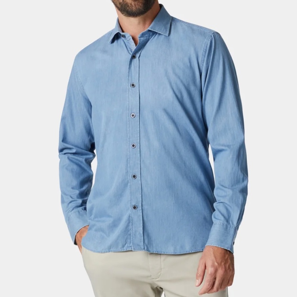 34 Heritage 100% Cotton Denim Chambray Shirt Lightweight & Breathable $158 New